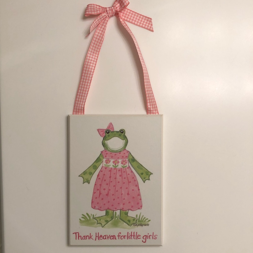 Thank Heaven for Little Girls Frog Plaque from Kelly B Rightsell Designs